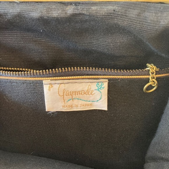 Vtg 60s Gaymode Woven Black Plastic Straw Purse Retro Hand Bag Footed Japan - Picture 5 of 8